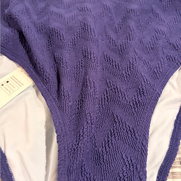 Nwt Cupshe One Piece Strappy back  Swimsuit in Navy Blue Size XL - Picture 2 of 7